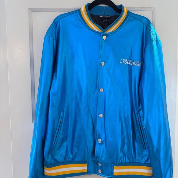 The Wild Collective LA Chargers Shiny Iridescent Bomber Jacket XL - Picture 1 of 6